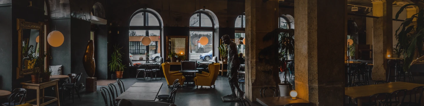 Elegant interior of Dine restaurant with ambient lighting and traditional Japanese decor